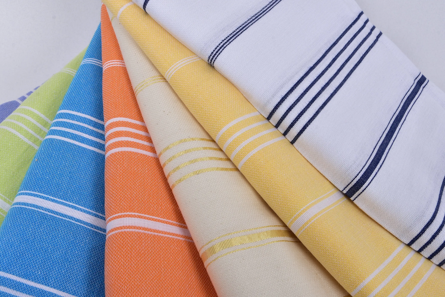 Winter Blanket Turkish Cotton Beige Striped, 63x87 Inches