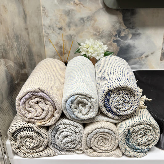Personalized Turkish Peshtemal Towel: Handwoven, Thick Cotton, Embroidered Gift