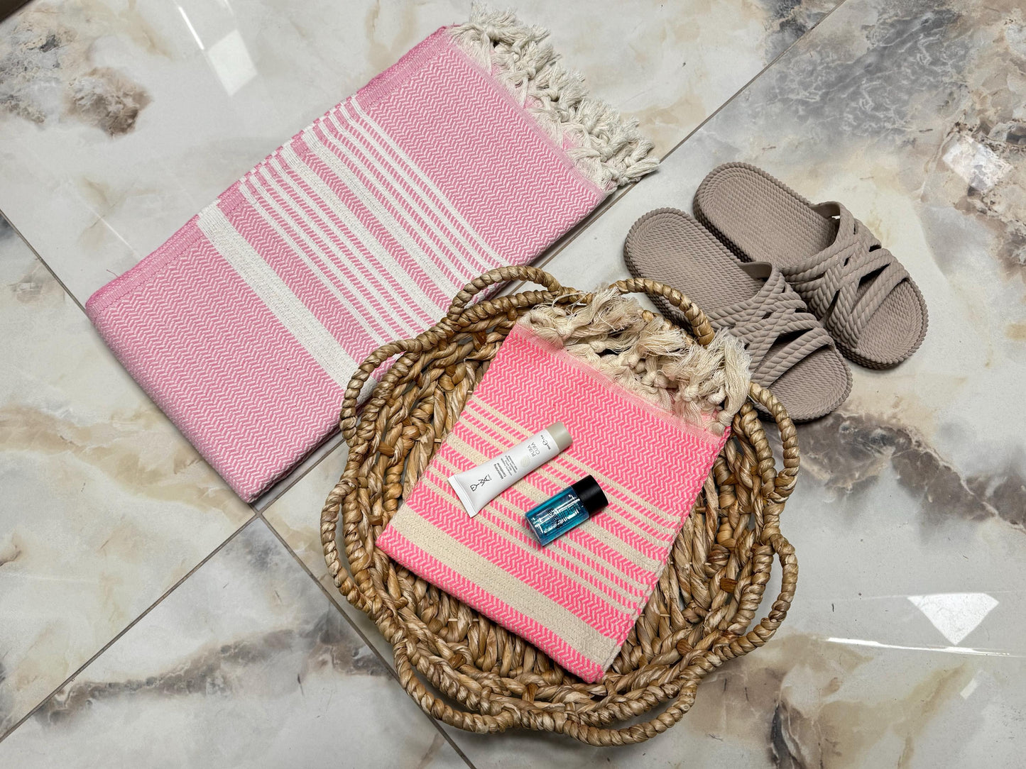 Personalized Turkish Peshtemal Towel: Handwoven Cotton, Beach or Kitchen