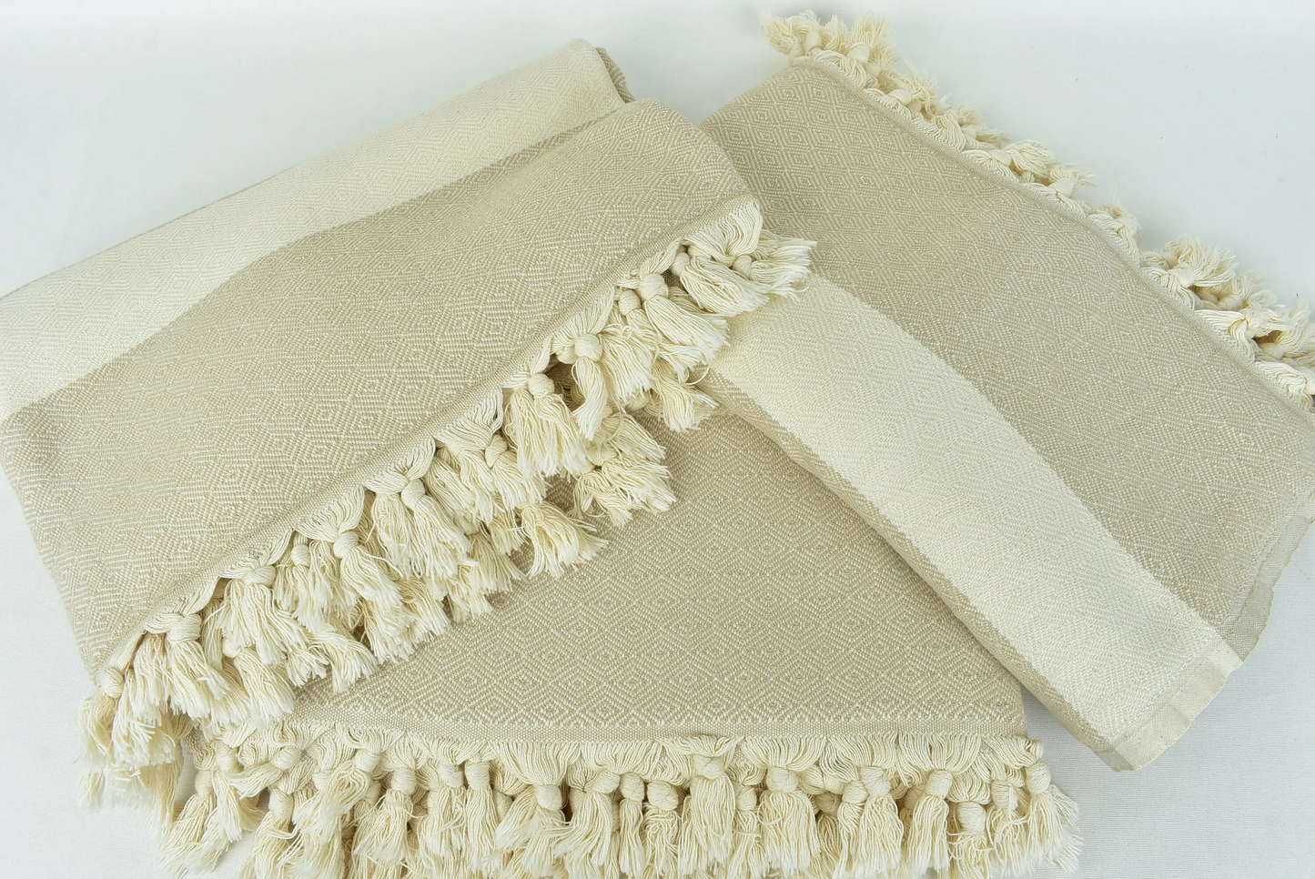 Monogrammed Beach Blanket, Diamond Beige, Turkish Cotton, 79x91 Inches