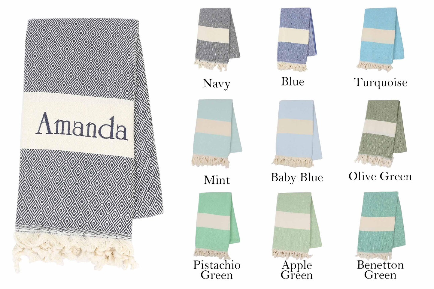 Personalized Dad Gift Set: Turkish Cotton Towel with Custom Embroidery