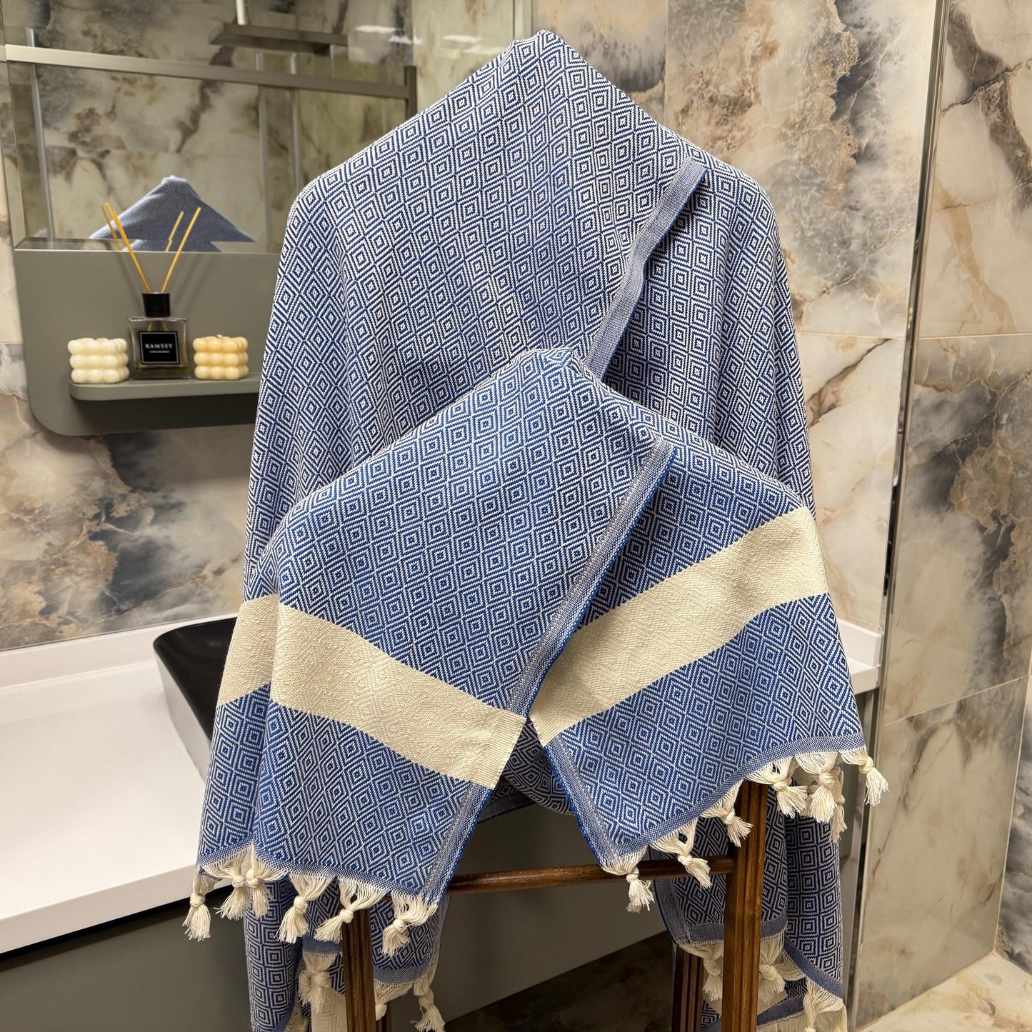 Personalized Turkish Beach Towel: Embroidered Cotton Peshtemal