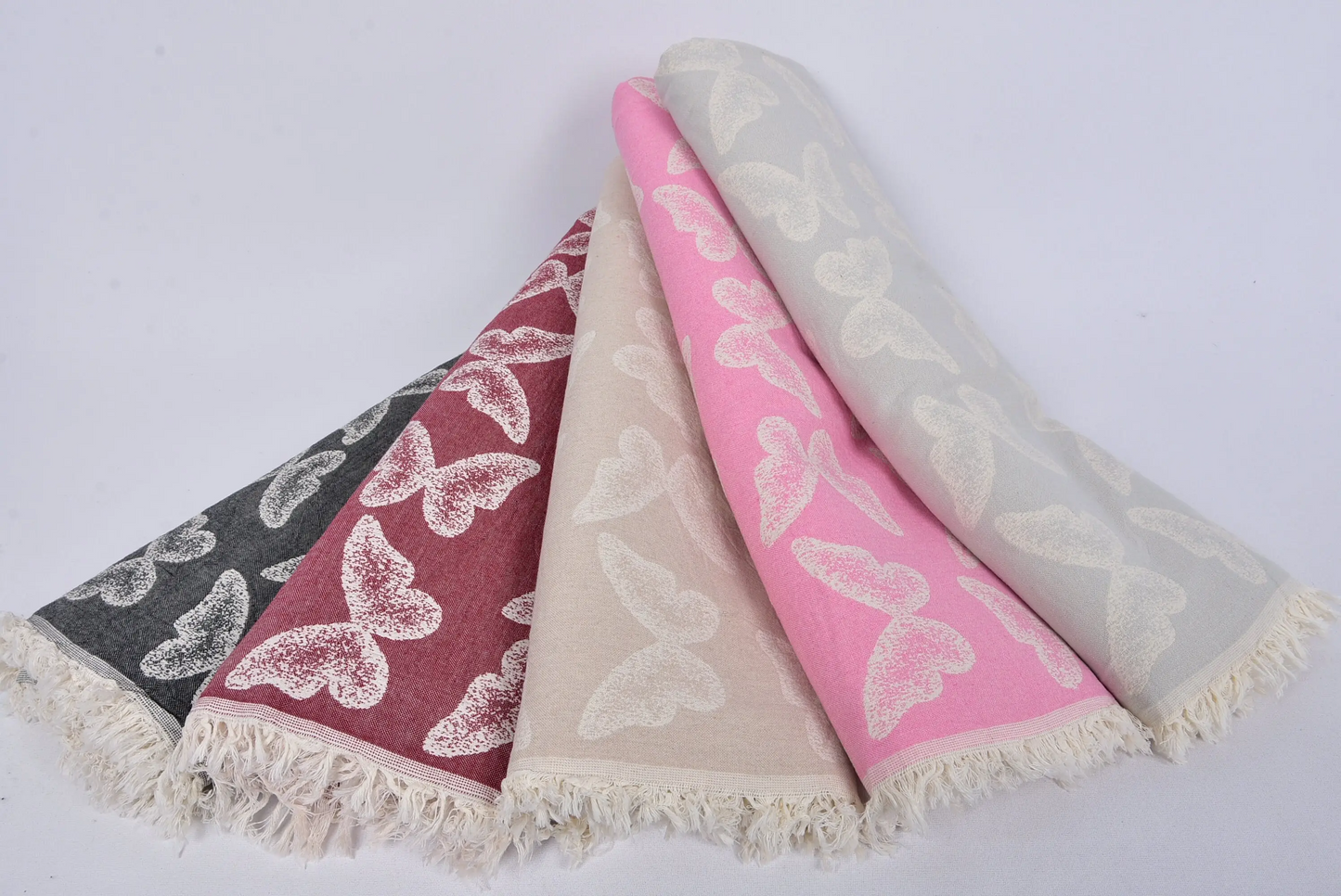 Turkish Blanket Home Decor Throw Butterfly Patterned Animal Print, 79x95 Inches