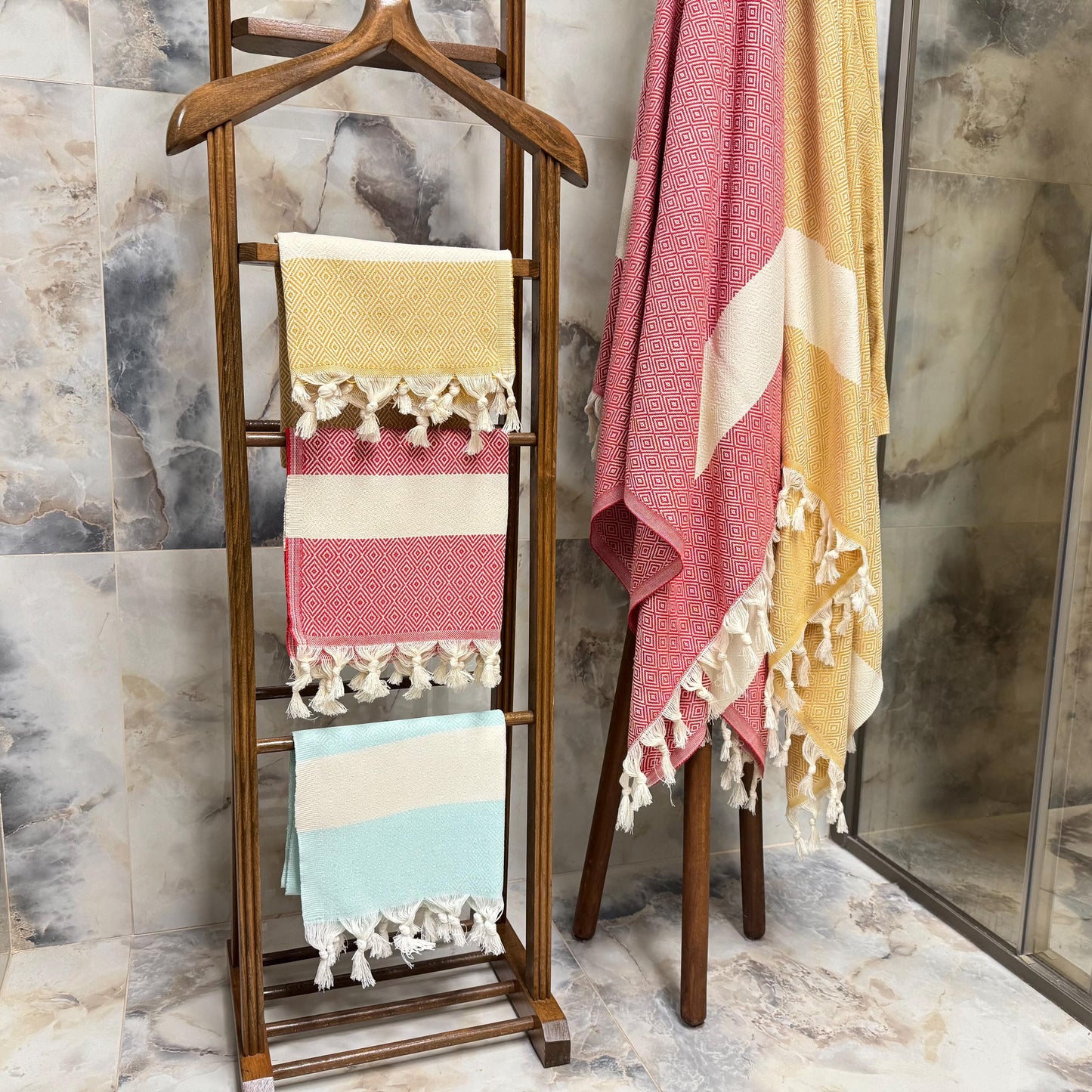 Personalized Turkish Beach Towel: Embroidered Cotton Peshtemal
