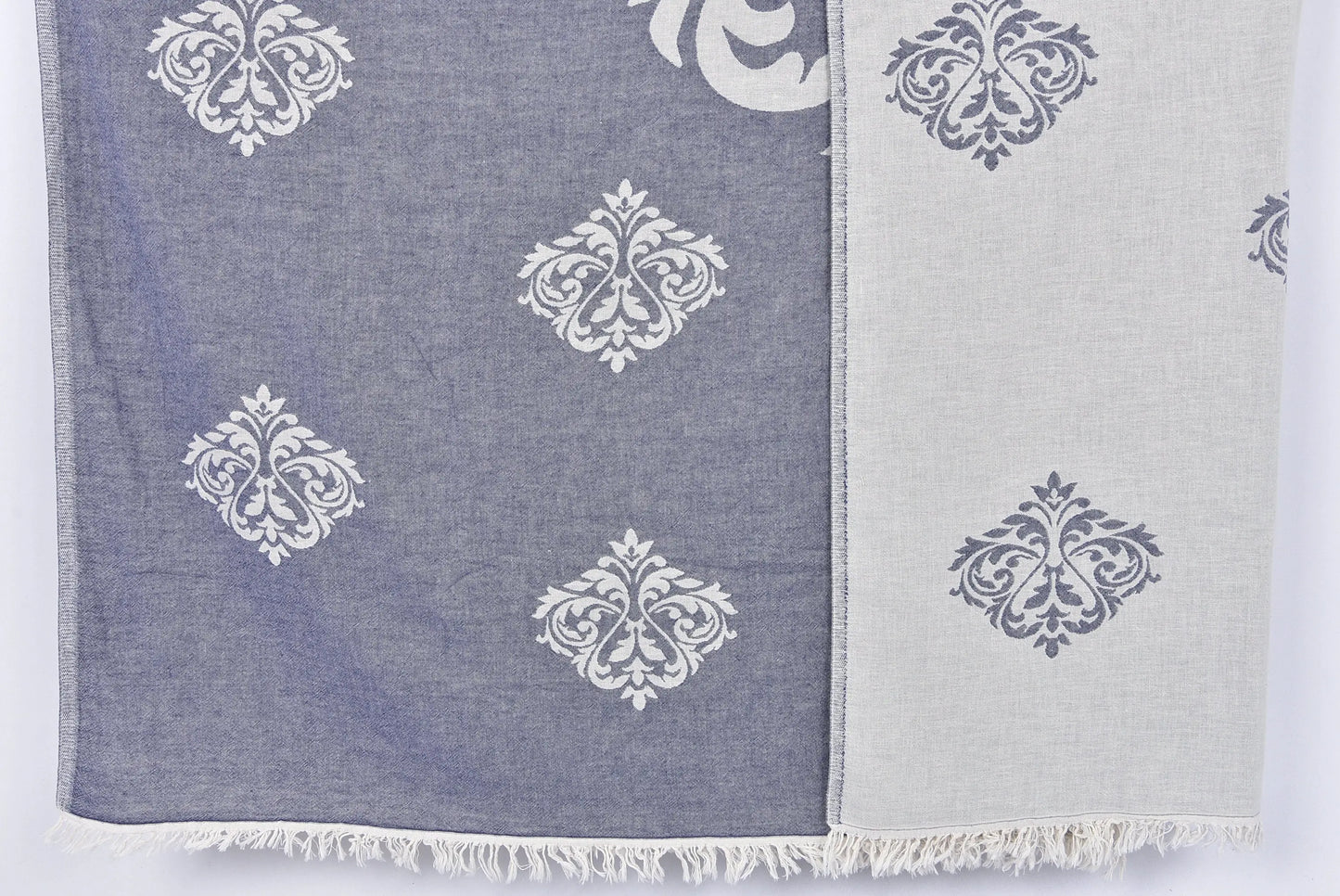 Turkish Blanket Large Towel Beige Cotton, 63x87 Inches