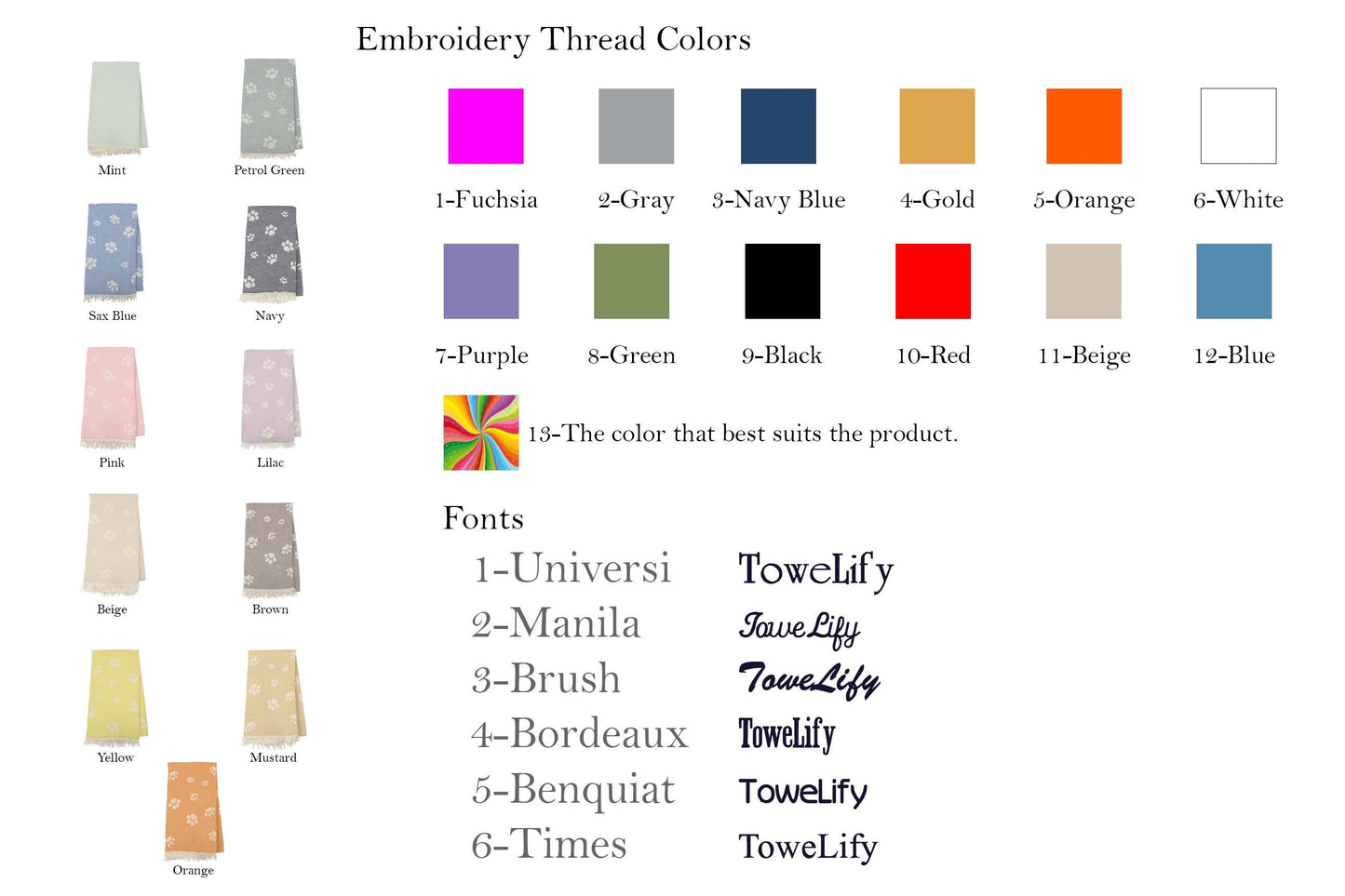 Personalized Turkish Beach Towel: Embroidered Cotton Peshtemal Gift