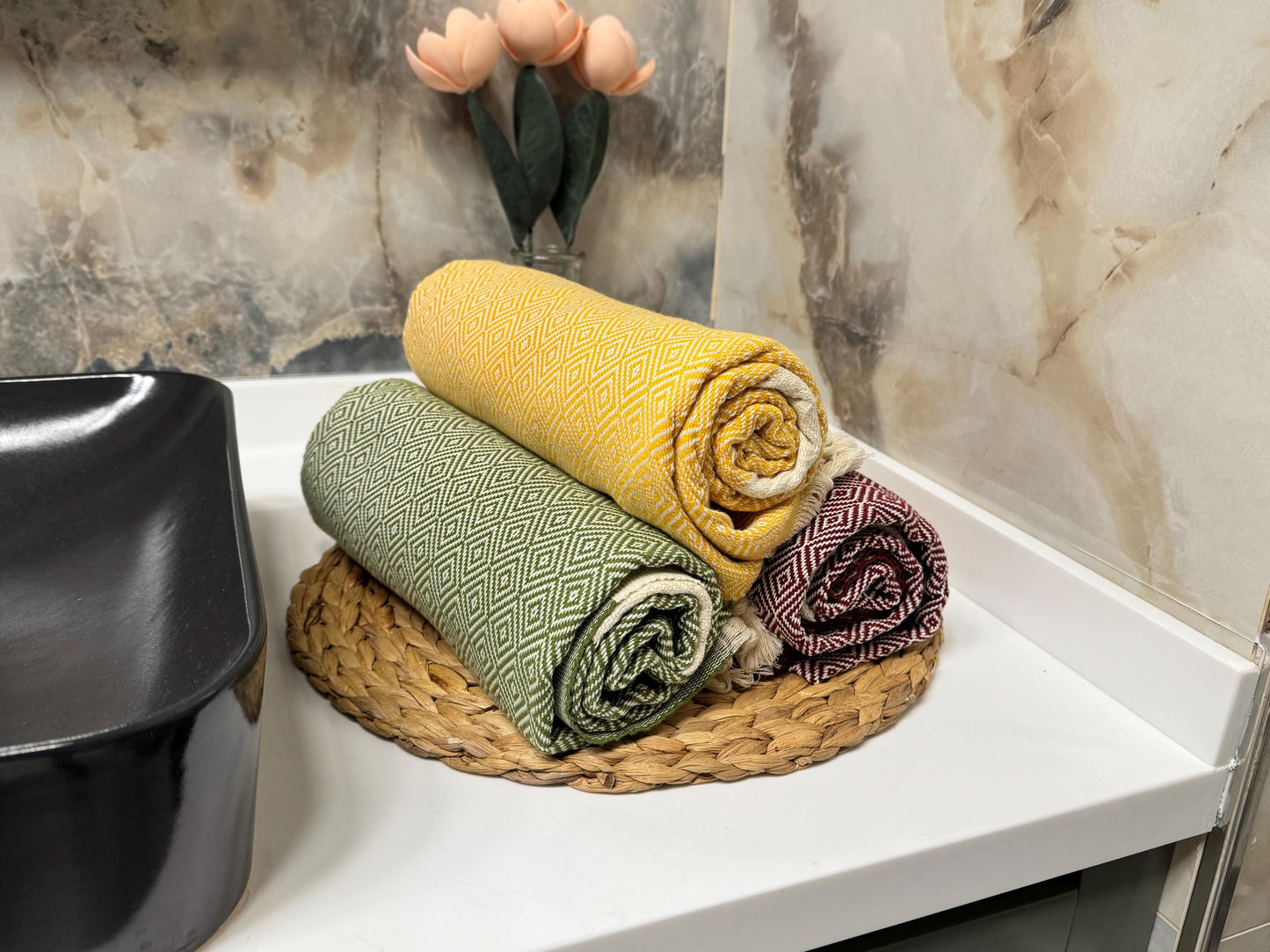Personalized Turkish Cotton Towel: Custom Embroidered Beach or Bath Gift