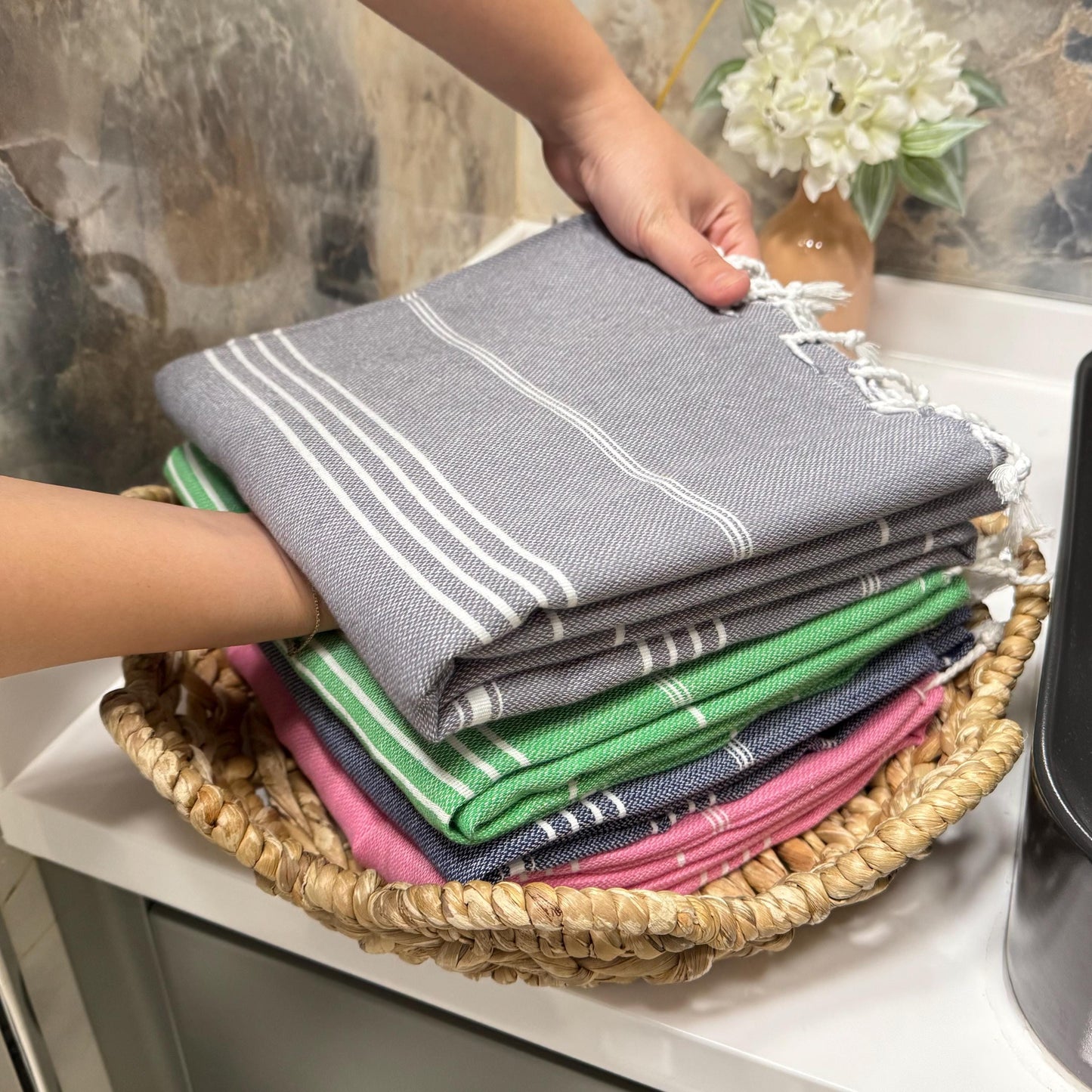Handwoven Turkish Peshtemal Towel: Personalized Cotton Beach Towel