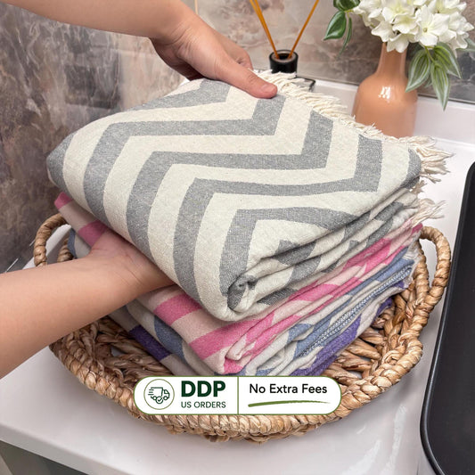 Handwoven Turkish Peshtemal Towel – 100% Cotton, Personalized Gift