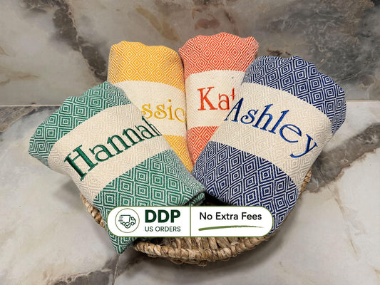 Bachelorette Party Favor, Personalized Gifts, Personalized Beach Towel Gift, Bridesmaid Gift, Wedding Gifts, Bride Gift, Turkish Beach Towel