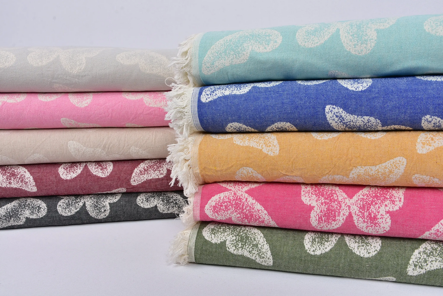 Turkish Blanket Home Decor Throw Butterfly Patterned Animal Print, 79x95 Inches