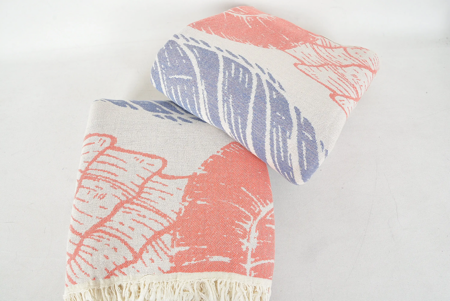 Big Towel Orange Animal Print Cotton Blanket, 60x86