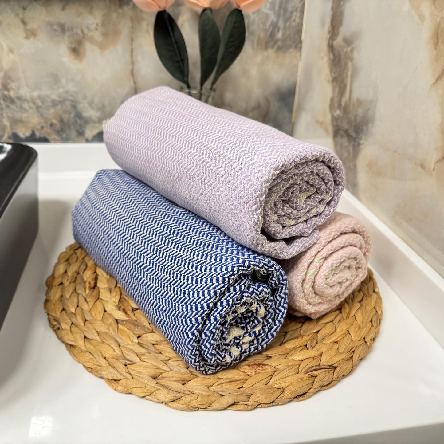 Personalized Turkish Beach Towel: Handwoven Cotton Peshtemal, Custom Embroidery
