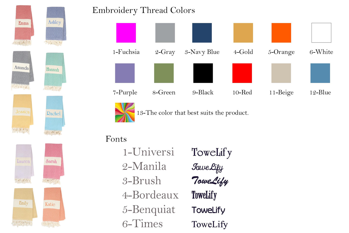 Personalized Turkish Cotton Beach Towel: Embroidered Monogram Gift