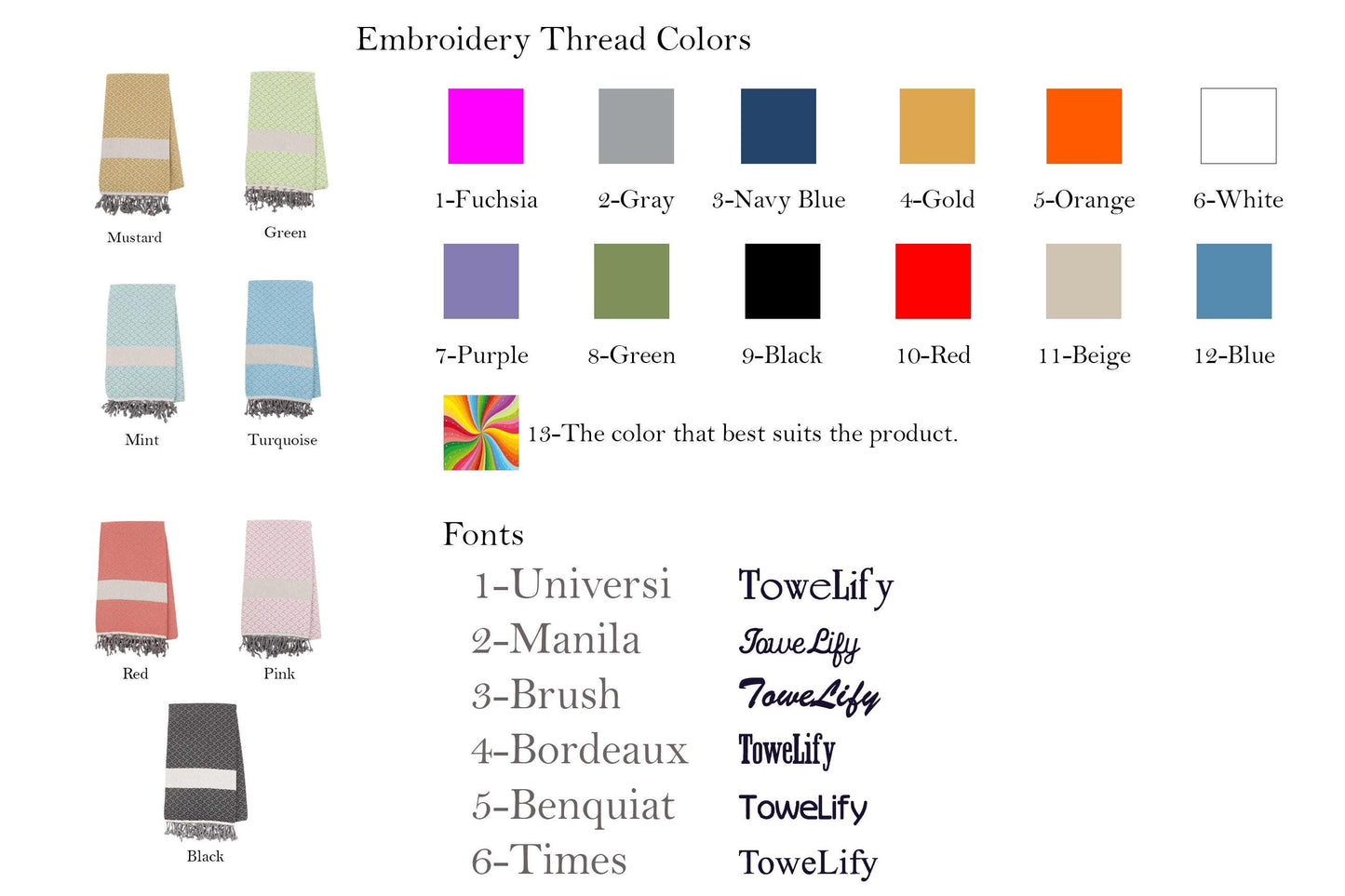 Personalized Turkish Beach Towel: Embroidered Bachelorette Party Favor