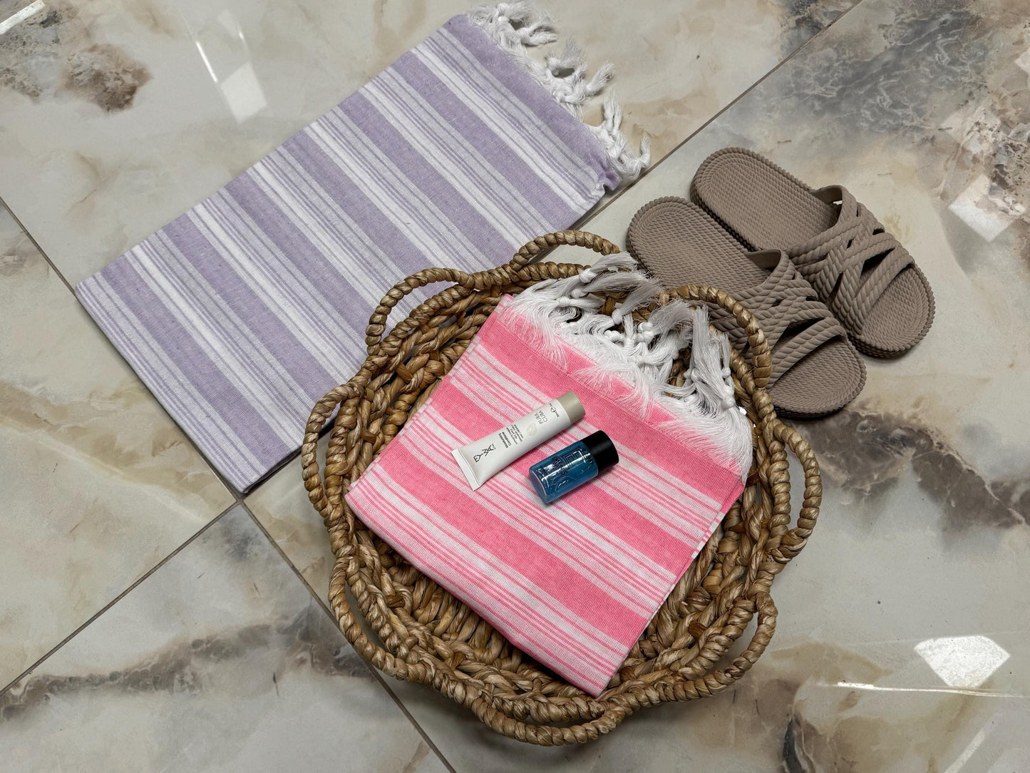Personalized Turkish Cotton Beach Towel: Embroidered Monogram Gift
