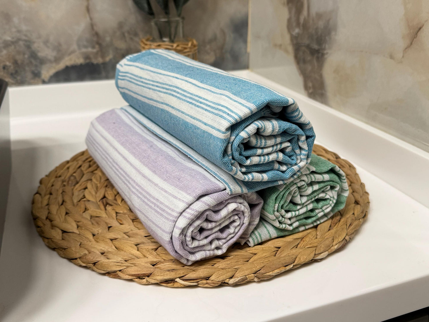 Personalized Turkish Beach Towel: Handwoven Cotton Peshtemal, Custom Embroidery