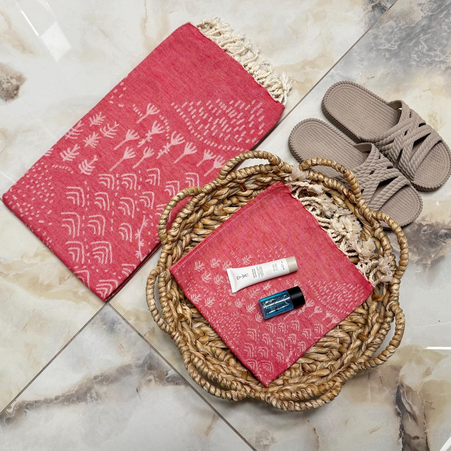 Personalized Turkish Beach Towel: Custom Embroidered Cotton Peshtemal