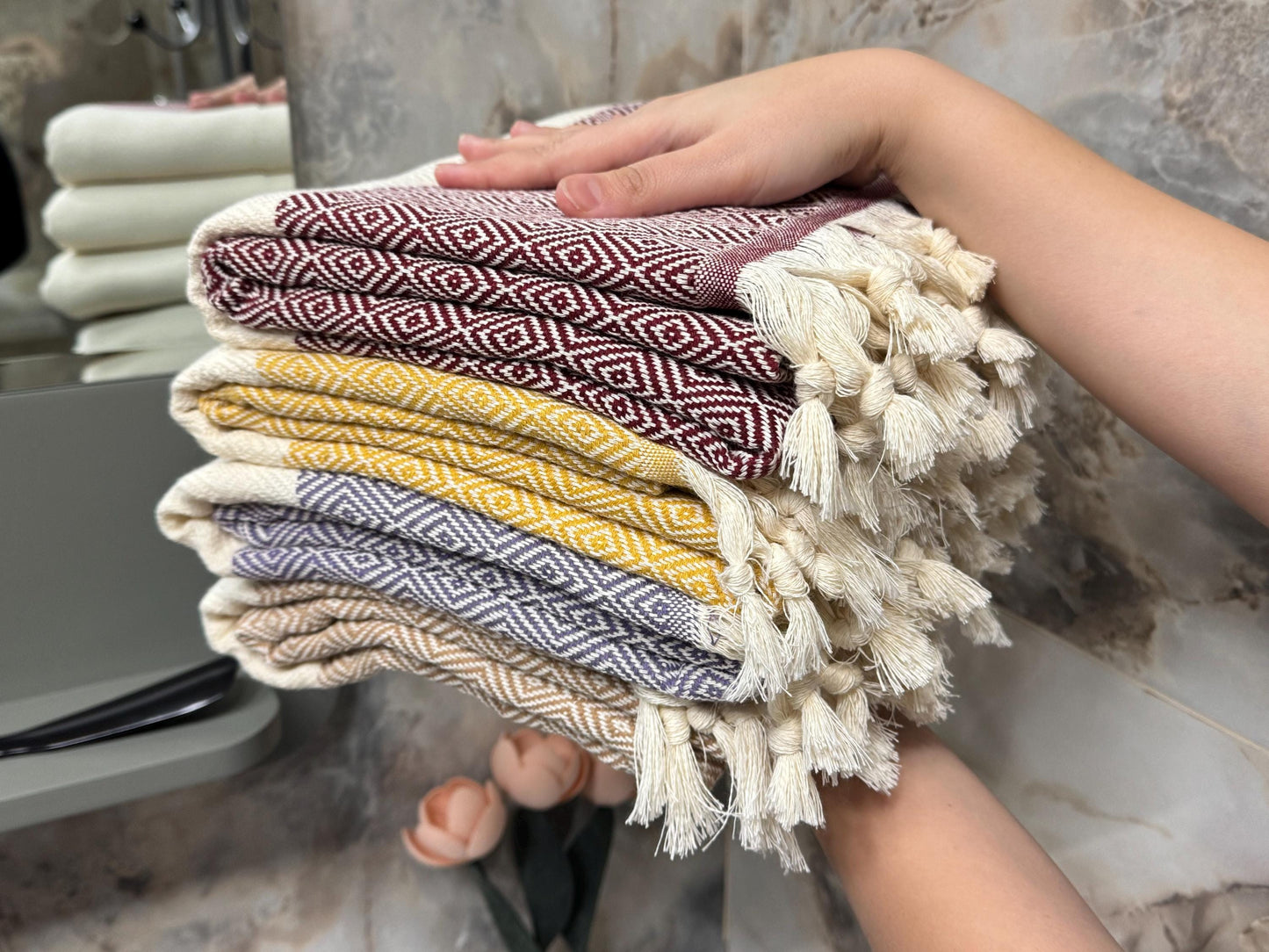 Personalized Turkish Beach Towel, Bridesmaid Gift, Bachelorette Party Favor, Custom Wedding Gift, Handwoven Cotton Towel