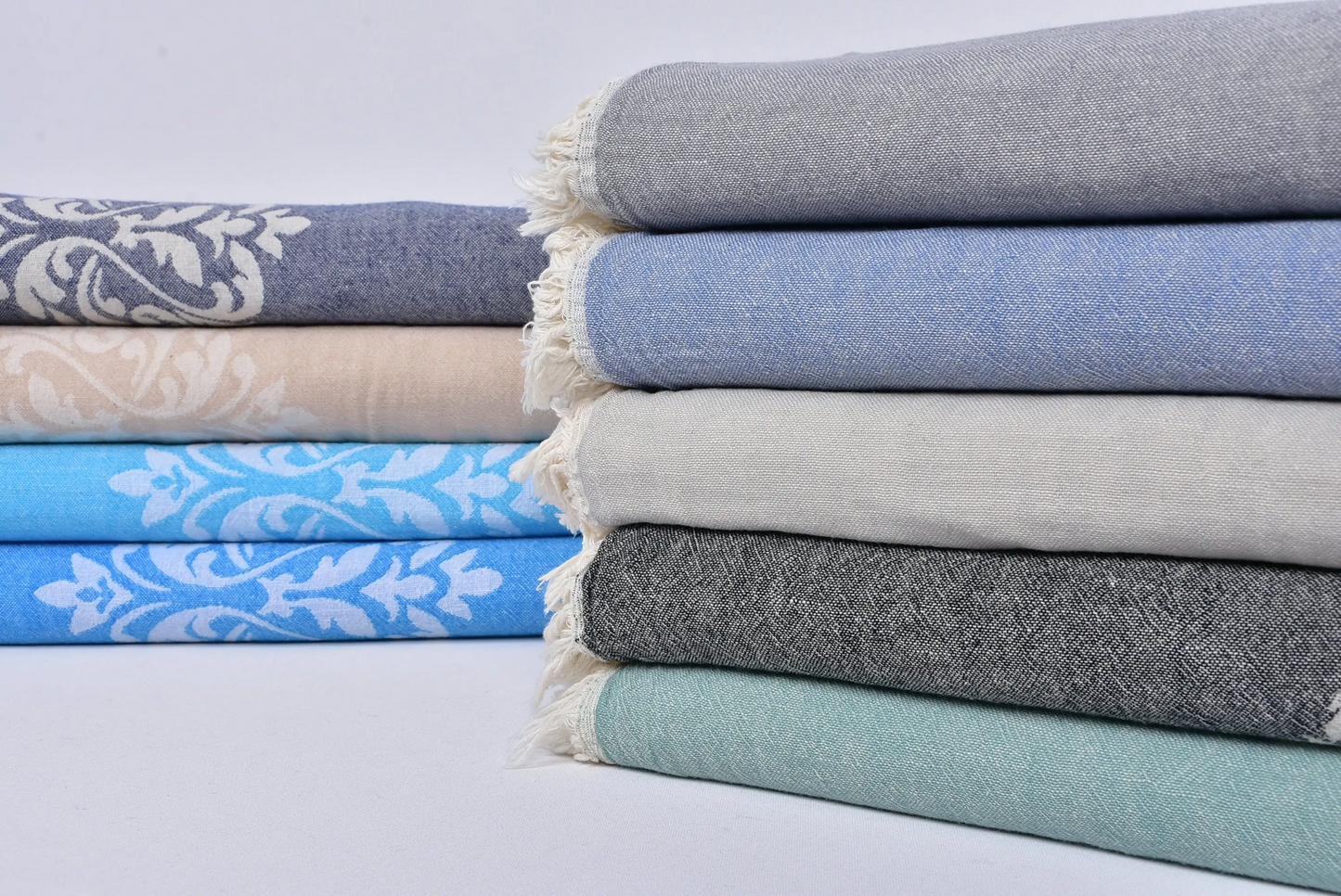 Turkish Blanket Large Towel Beige Cotton, 63x87 Inches