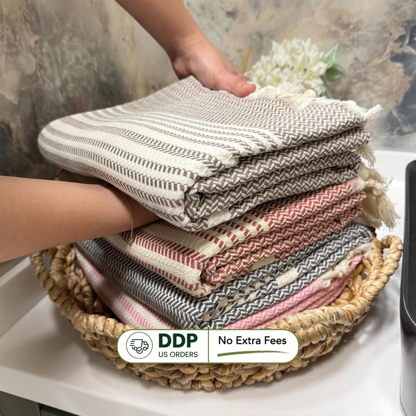 Handwoven Turkish Peshtemal Towel: Personalized Cotton Beach Towel