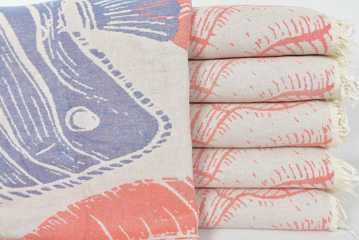Big Towel Orange Animal Print Cotton Blanket, 60x86