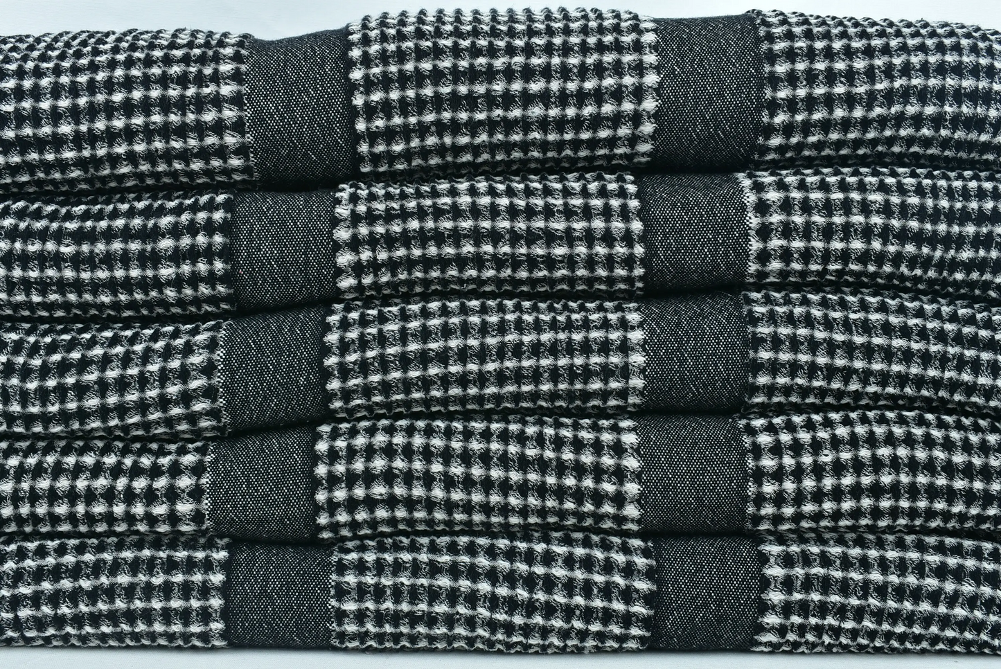 Bedcover Turkish Bedspread Black Throw Waffle Blanket, 79x83 Inches