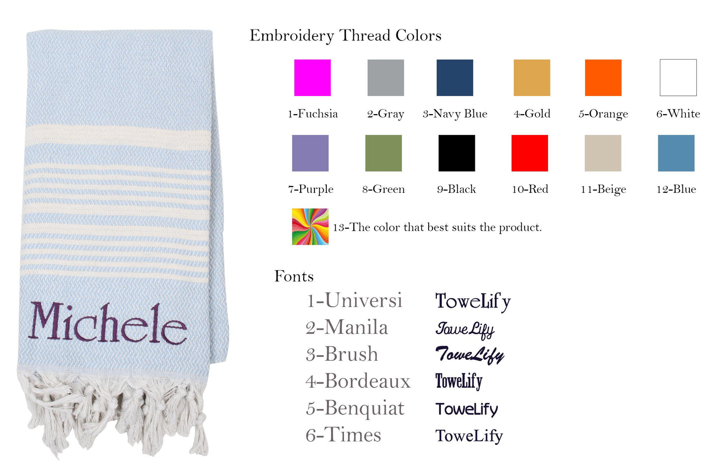 Personalized Turkish Peshtemal Towel: Handwoven Cotton Beach Towel Gift