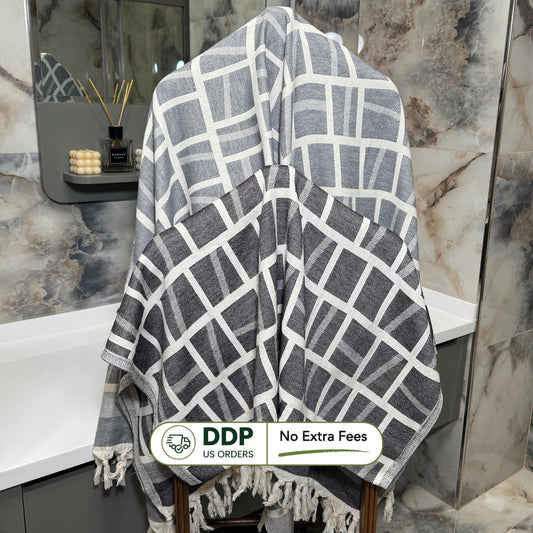 Custom Embroidered Turkish Towel: 100% Cotton Peshtemal Hammam Towel