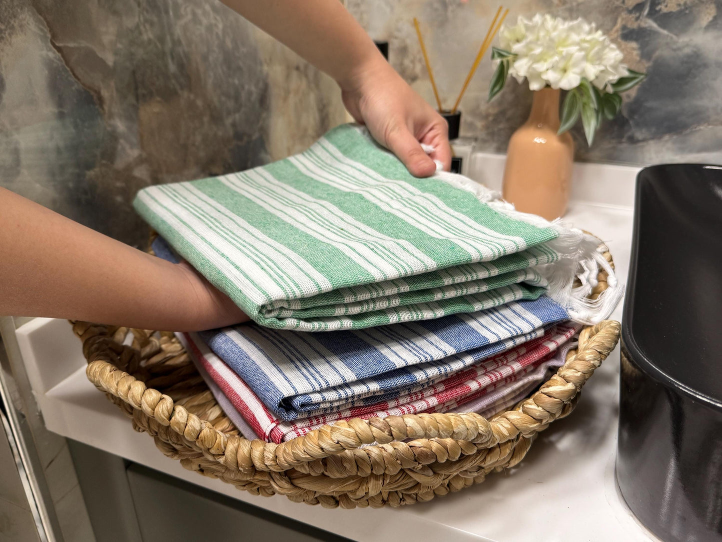 Custom Embroidered Turkish Cotton Towel: Personalized Wedding Favor