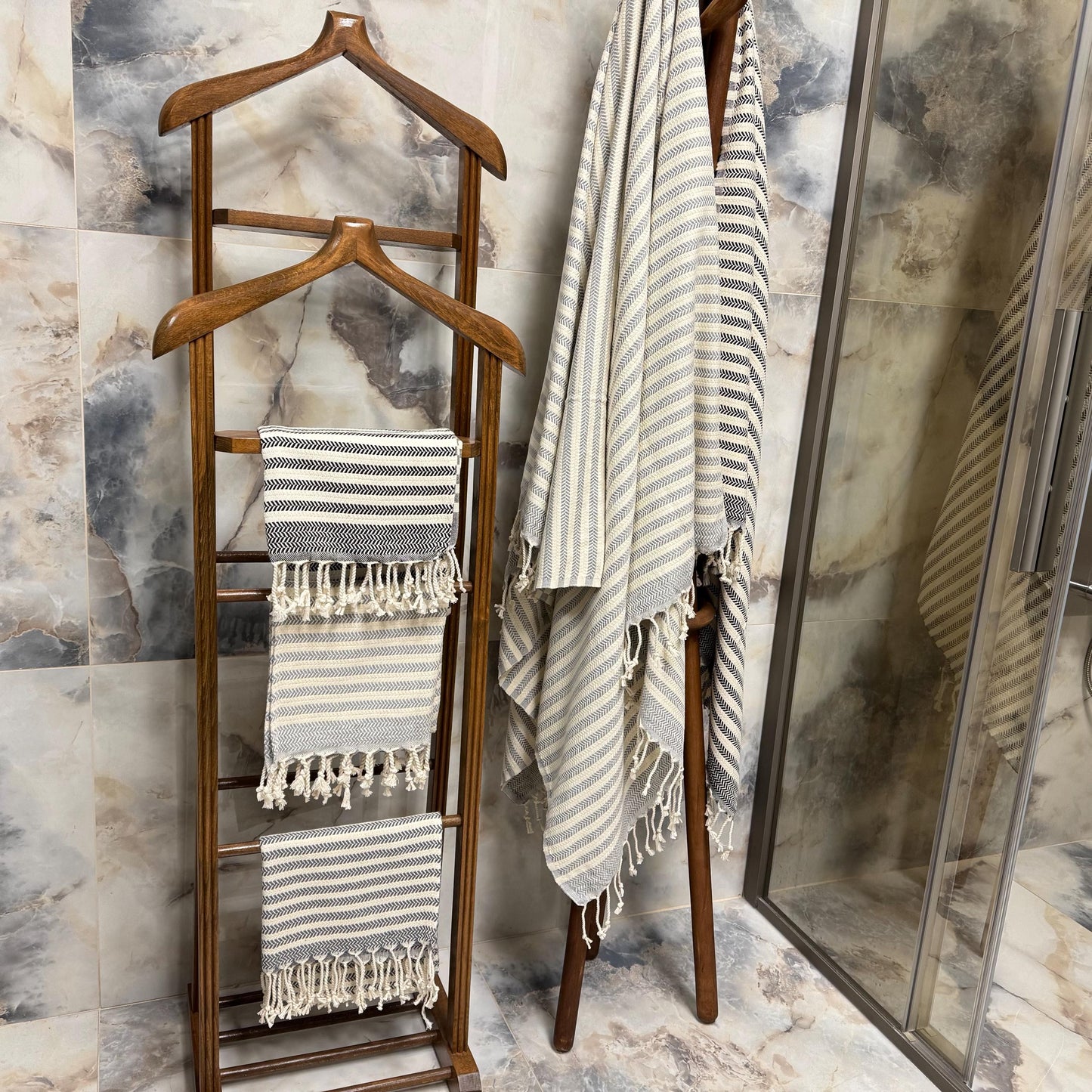 Personalized Turkish Cotton Beach Towel: Handwoven Peshtemal, Custom Embroidery