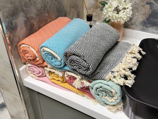 Personalized Turkish Cotton Towel – Embroidered Hammam Towel, Wedding Gift
