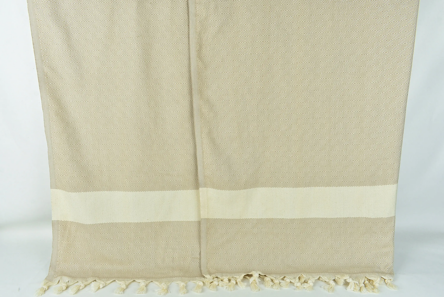 Monogrammed Beach Blanket, Diamond Beige, Turkish Cotton, 79x91 Inches