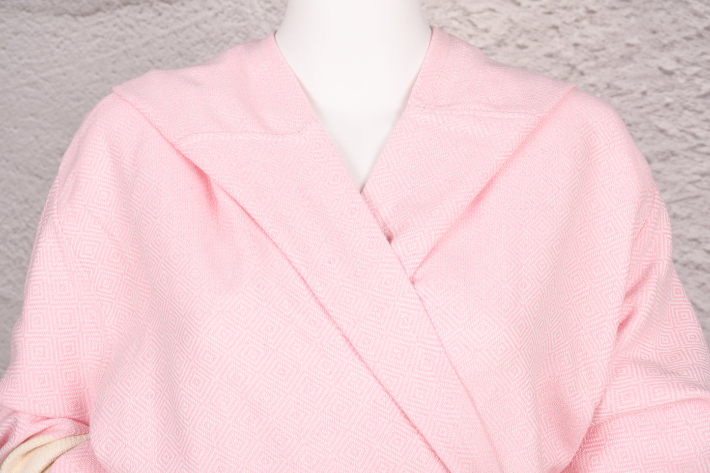 Pink Colorblock Hooded Turkish Towel Robe for Women