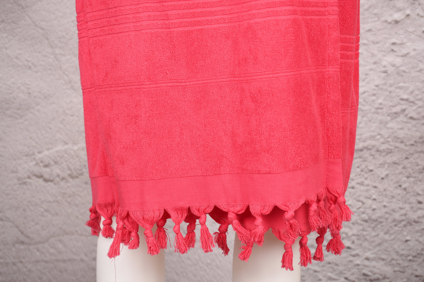 Coral Red Hooded Turkish Towel Robe for Women