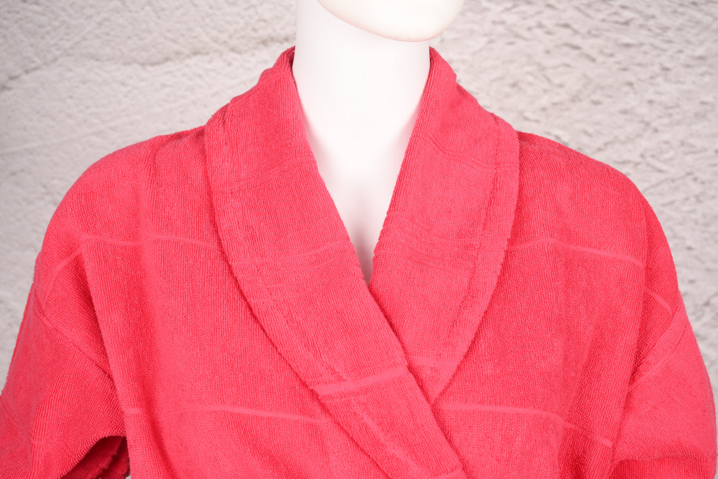 Coral Red Hooded Turkish Towel Robe for Women