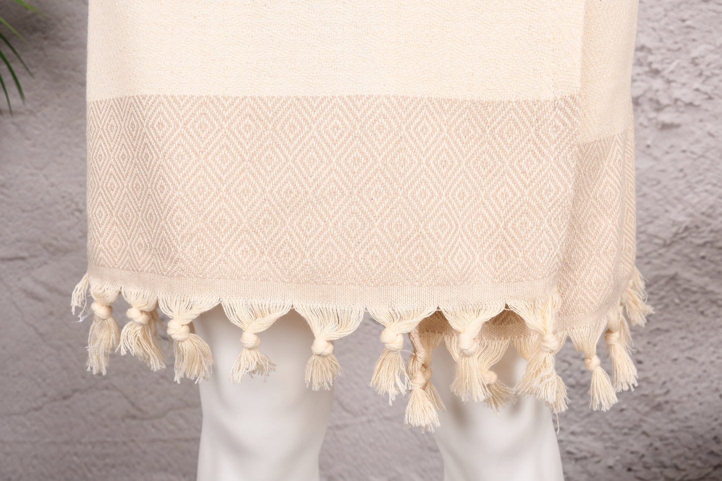 Natural Cream Hooded Turkish Towel Robe for Men