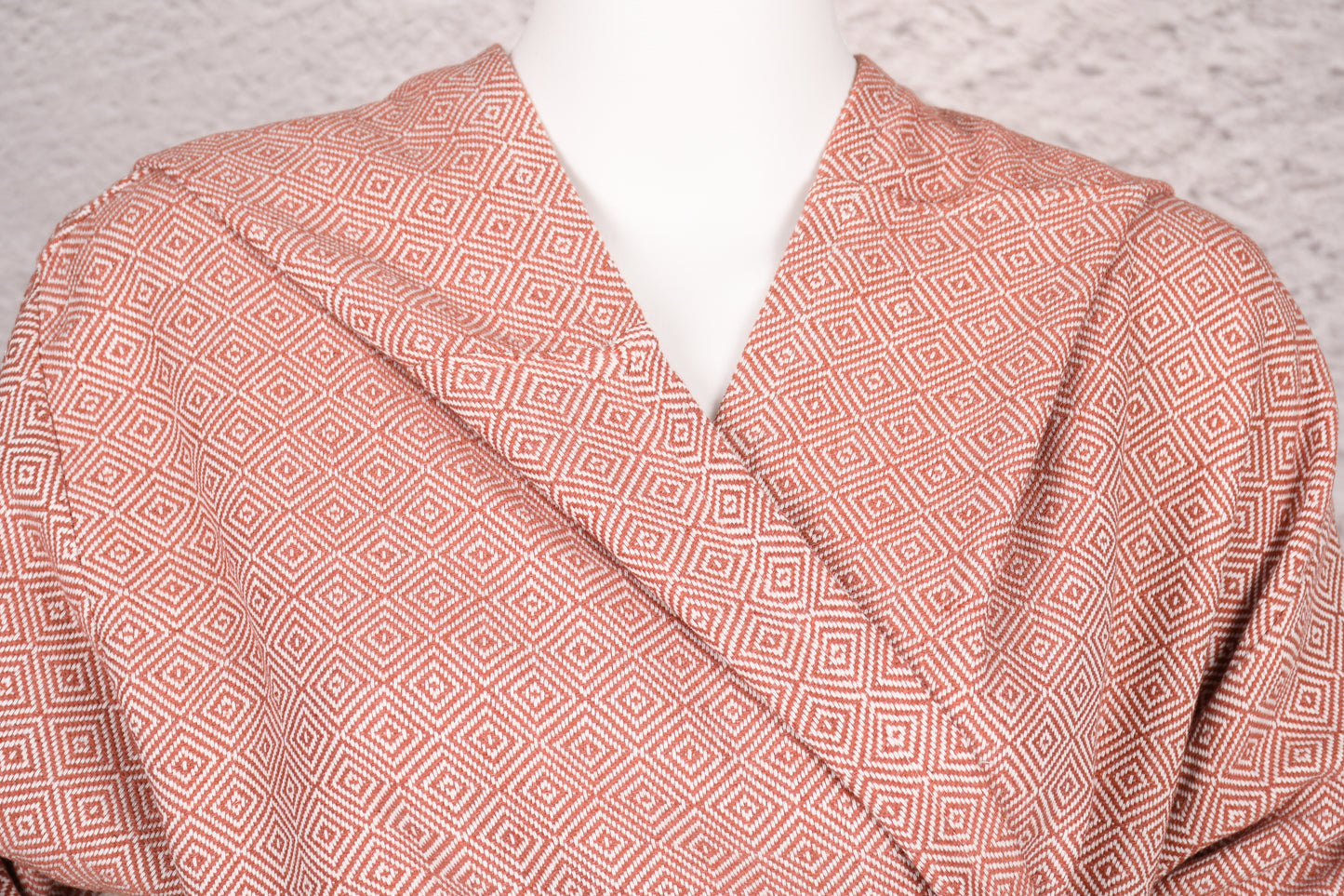 Rose Clay Diamond Hooded Turkish Towel Robe for Women