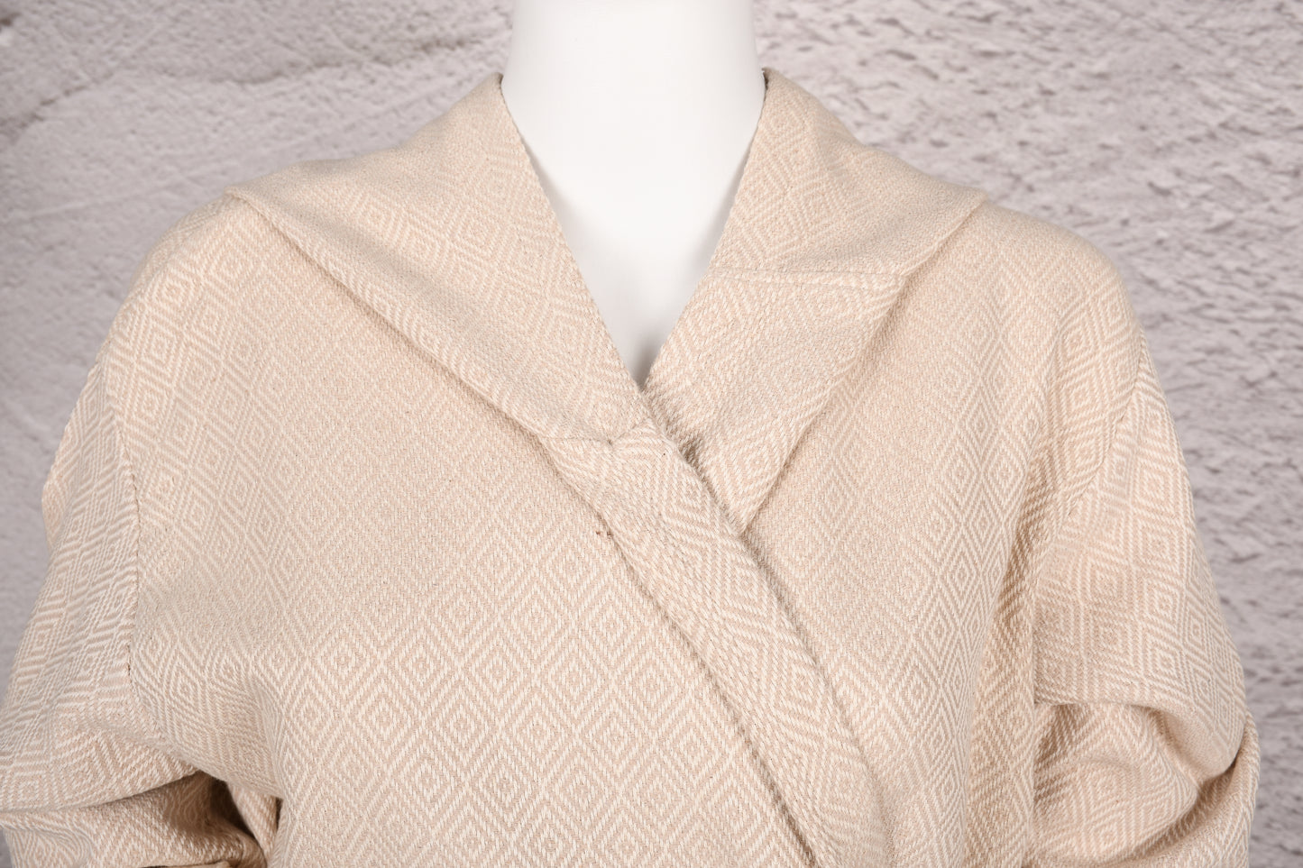 Natural Beige Hooded Turkish Towel Robe for Women