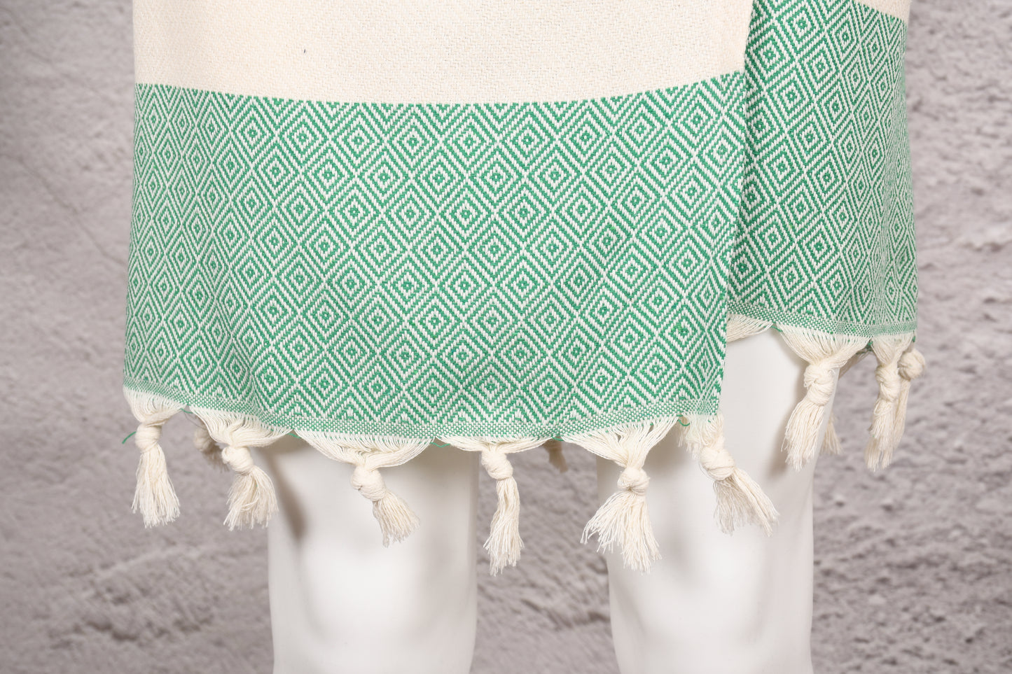 Mint Green Diamond Hooded Turkish Towel Robe for Men