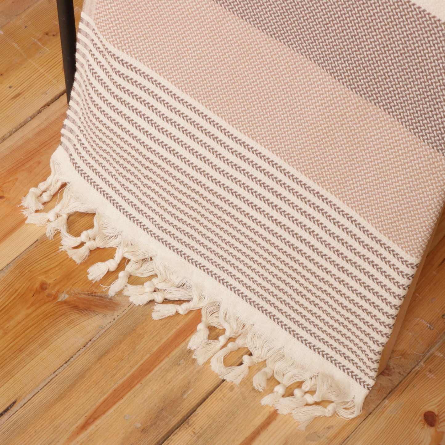 Brown Beige Convertible Turkish Towel Beach Bag