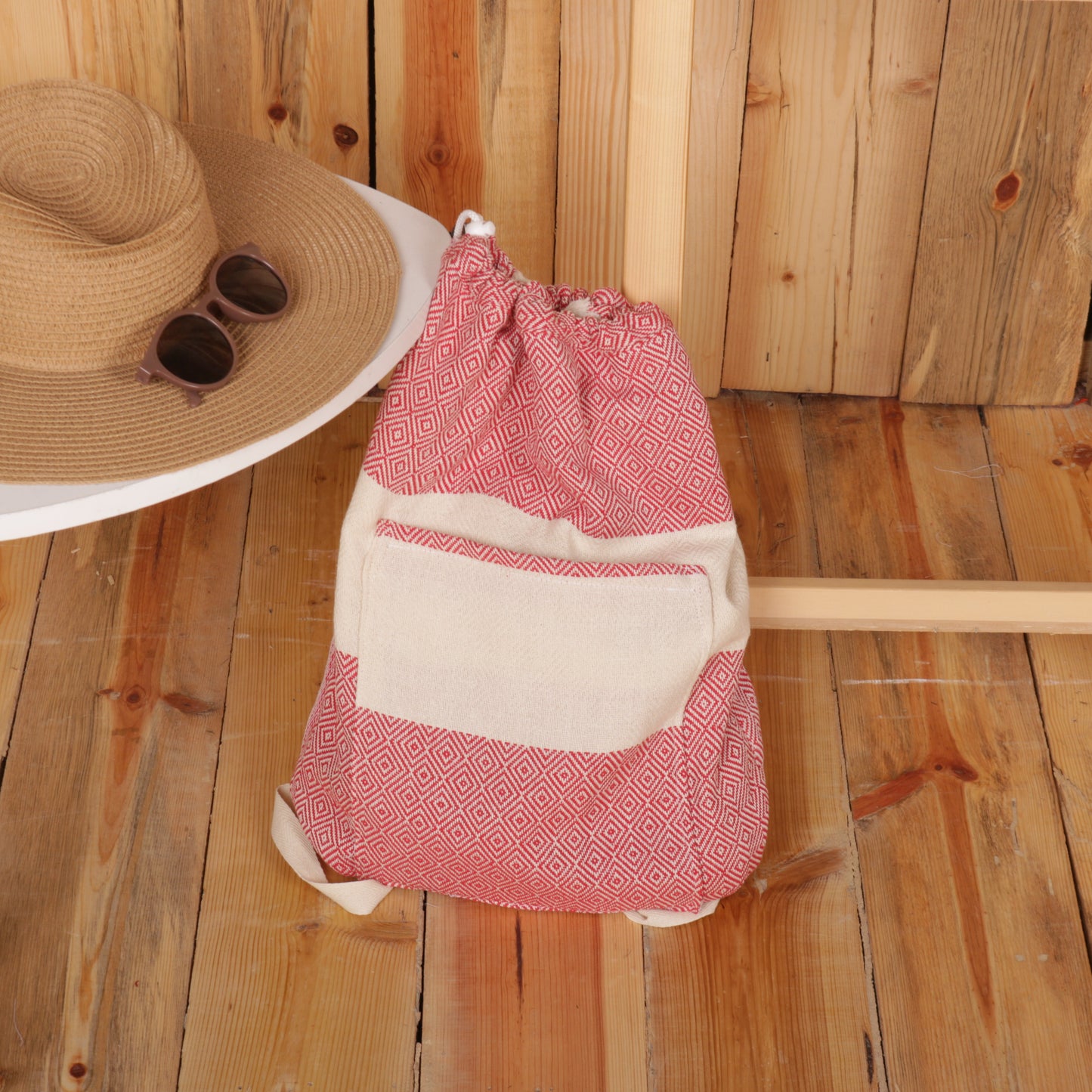 Rote Cabriolet Türkisches Strandtuch Strandtasche