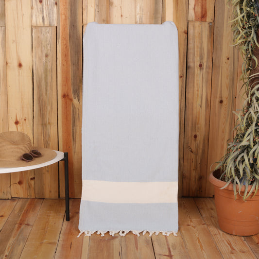 Baby Blue Convertible Turkish Towel Beach Bag