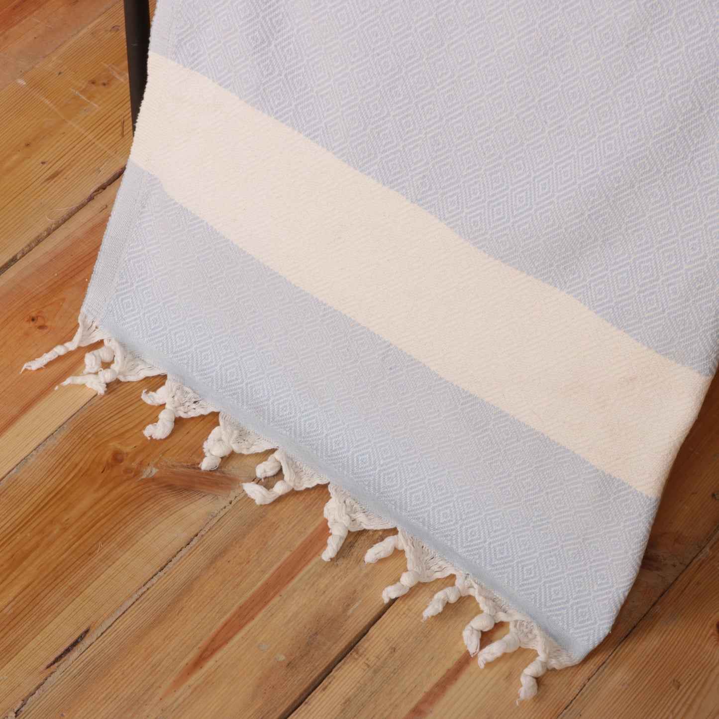Baby Blue Convertible Turkish Towel Beach Bag