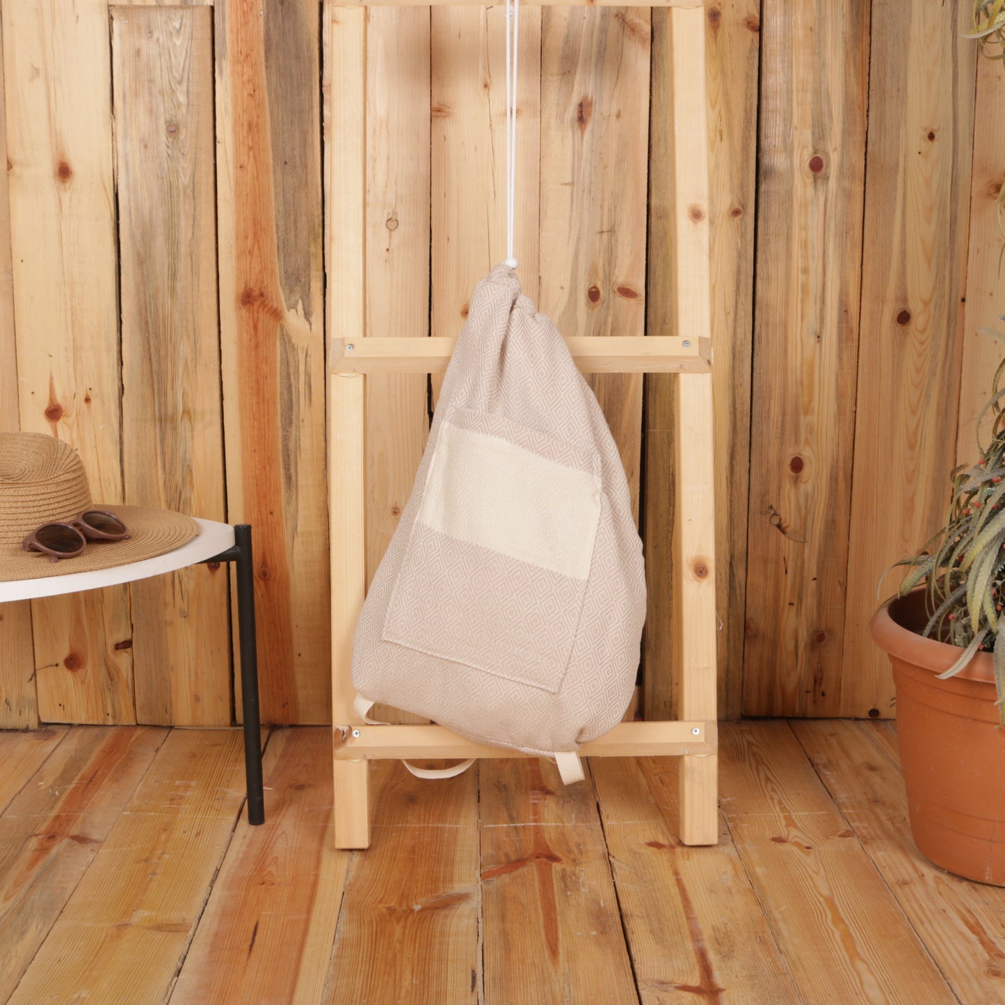 Beige Cabrioverdeck Türkisches Handtuch Strandtasche
