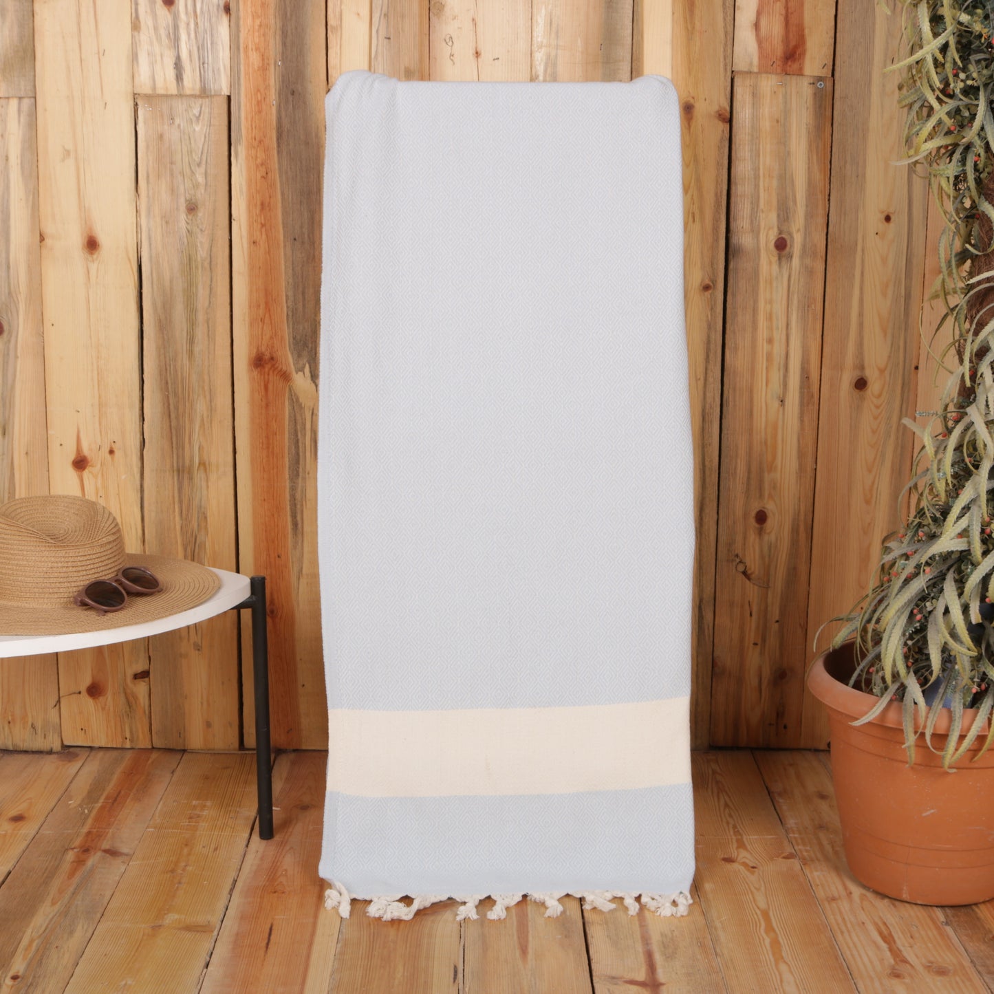 Soft Baby Blue Convertible Turkish Towel Beach Bag