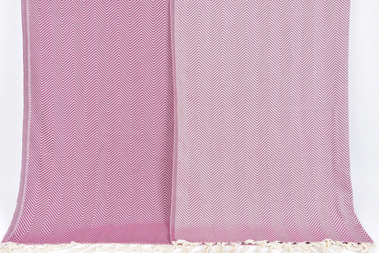 Winterdecke aus türkischer Baumwolle, beige Streifen, 210 x 230 cm