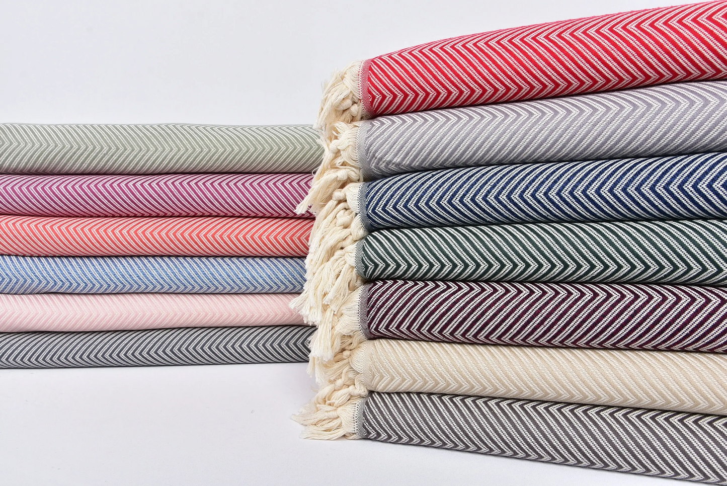 Winter Blanket Turkish Cotton Beige Stripes, 83x91 Inches