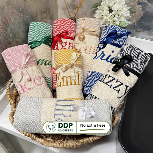 Beach Towel, Bachelorette Party Favor, Personalized Towel, Wedding Gift, Bridesmaid Gift, Bridal Gift, Bachelor Gift, Turkish Cotton Towel