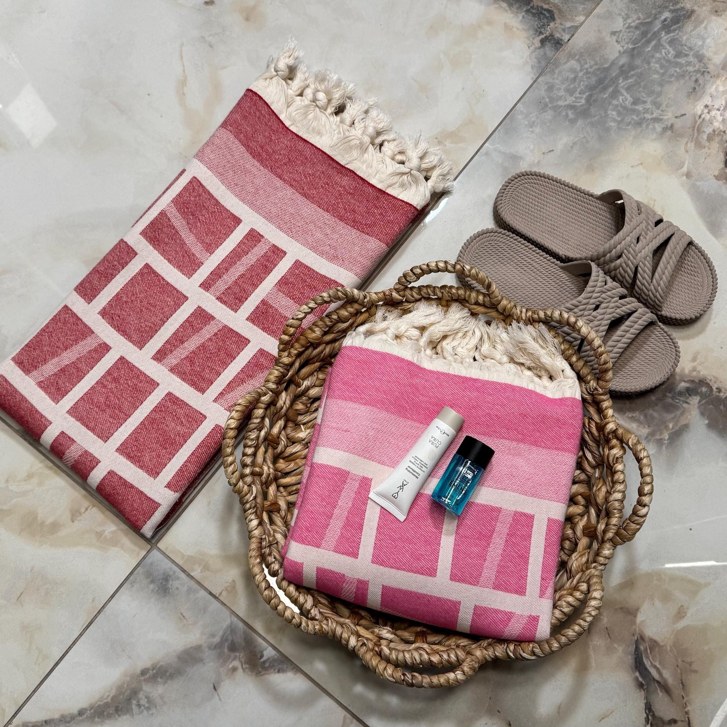 Personalized Turkish Cotton Beach Towel: Custom Embroidery Gift